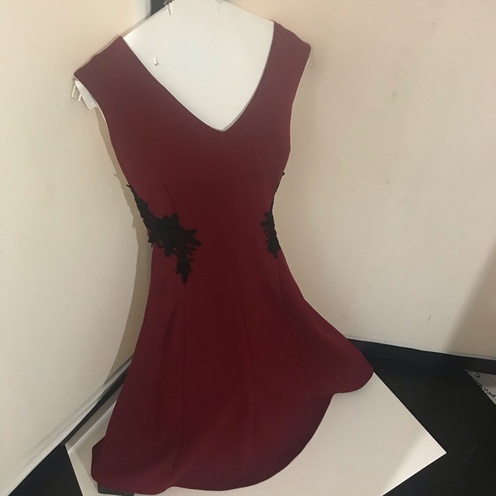 Liz Claiborne Red Dress w/ Black Floral sides
